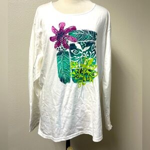 Hawaiian style long sleeve tee size Large